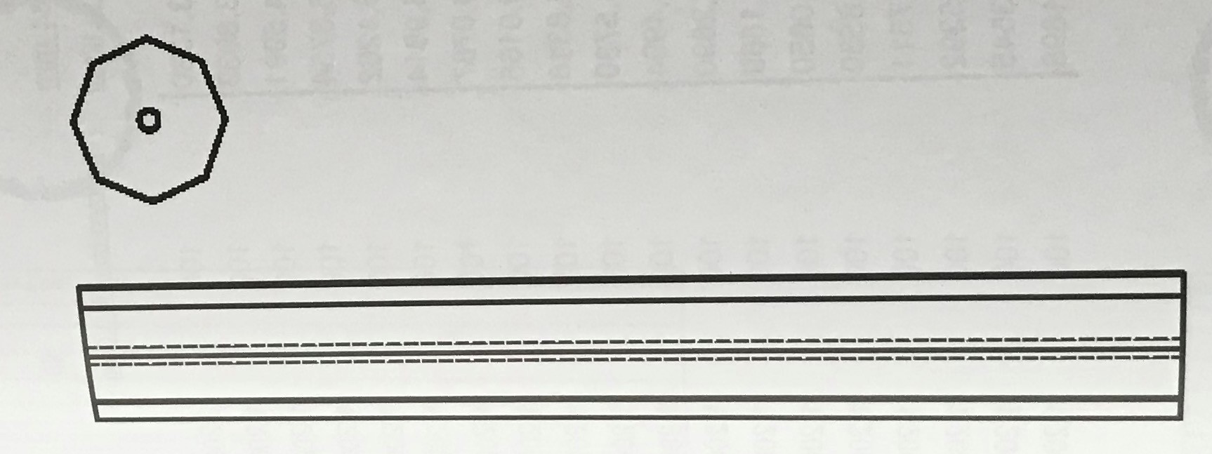 Glasstäbe achteckig mit durchgehendem Loch in der Mitte