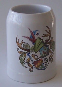 Bierkrug0,5 L aus Ton mit Wappen echt handgemalt 9857