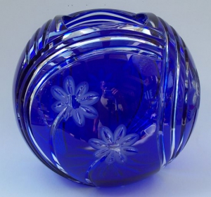 Vase Blume Überfang kobaltblau 1068/21 cm