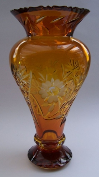 Vase Blume Überfang bernstein 1354/31 cm