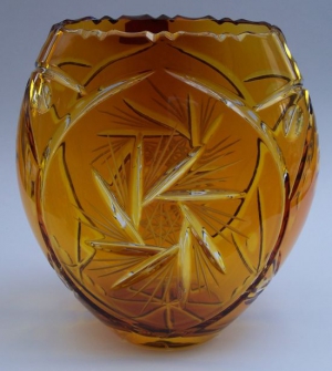Vase Schleuder Überfang bernstein 1156/17 cm