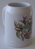 Bierkrug0,5 L aus Ton mit Wappen echt handgemalt 9857