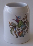 Bierkrug0,5 L aus Ton mit Wappen echt handgemalt 9857