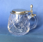 Bierkrug handgeschliffen mit Deckel 0,5 l