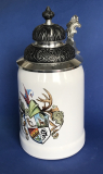 Deckelschoppen Porzellan 1/ Liter