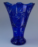 Vase Schleuder Überfang blau 1015/26 cm