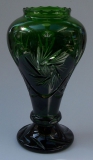 Vase Schleuder Überfang dunkelgrün 1354/24 cm