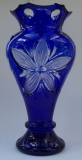 Vase Blume Überfang kobaltblau 1354