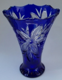 Vase Blume Überfang kobaltblau 1015/33 cm