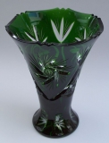 Vase Schleuder Überfang dunkelgrün 1015/21 cm