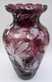 Vase Blume Überfang amethyst 1041/38 cm